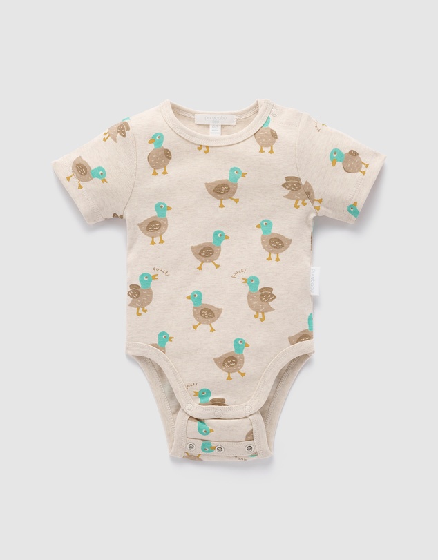 Purebaby - Rib S/Slv Bodysuit-Babies