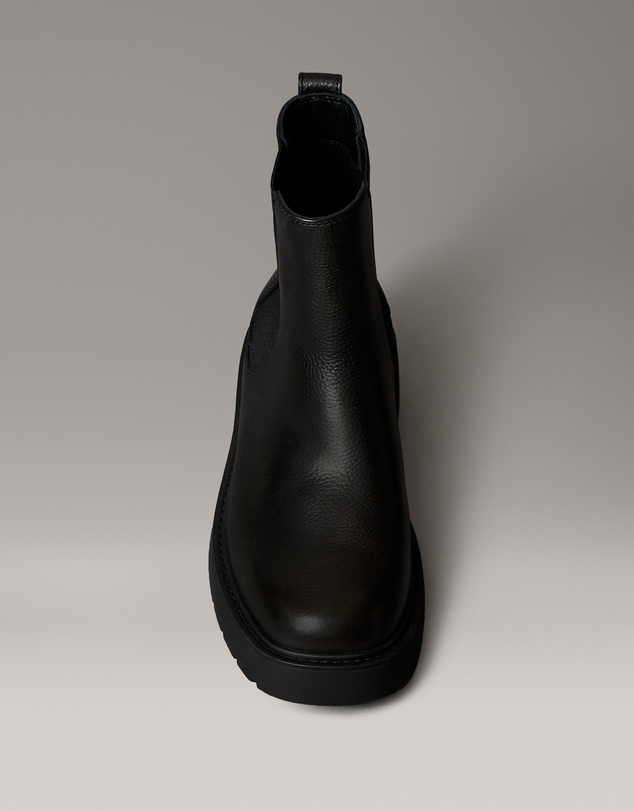 Calvin Klein - Leather Chunky Square Toe Chelsea Boots