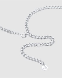 Elli Jewelry - Necklace Curb Y-Chain Layerlook Adjustable in 925 Sterling Silver