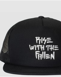 Fallen Footwear - Fallen Footwear Rwtf Cotton Twill Hat Flat Visor Printed Logo - Black