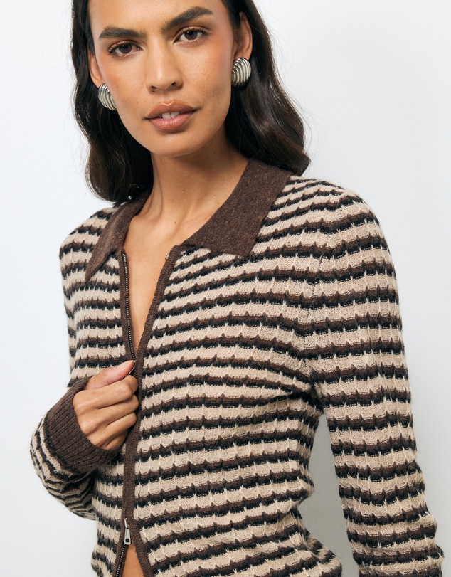 AERE - Baya Stripe Knit Top