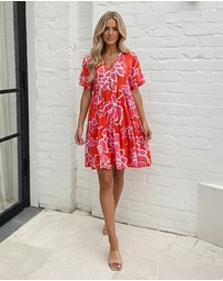 Esther & Co - Ophelia Dress - Red Multi