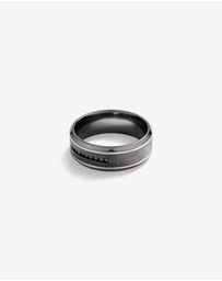 Michael Hill - 8mm Brushed Dome Wedding Band in Tantalum and 10kt White Gold