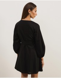Atmos&Here - Lisa Linen Blend Wrap Mini Dress