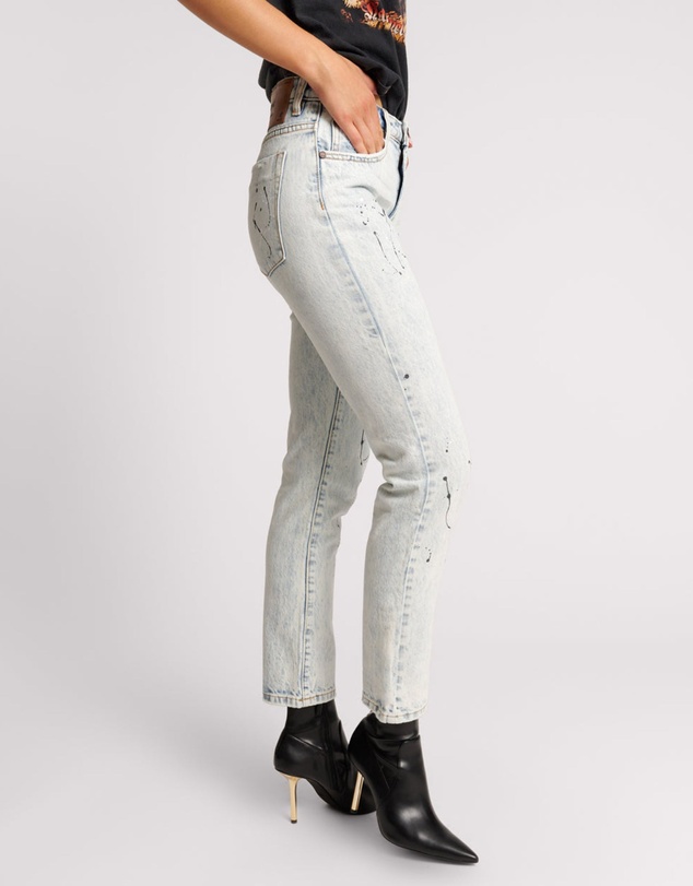 ONE TEASPOON - Florence Painted High Waist Awesome Baggies Straight Leg Jeans