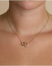Astrid & Miyu - Spiral Crystal Pendant 18ct Gold Plated Necklace