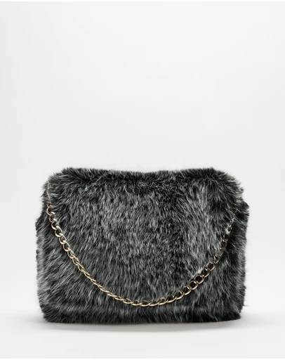 Lindsay Nicholas New York - Arlo Faux Fur Bag in Storm