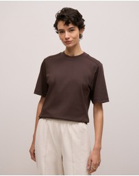 Trenery - Cotton Modal Interlock T-shirt in Coffee Bean