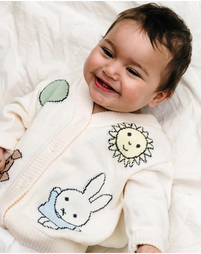 Kynd Baby - Miffy Knit Cardigan in Pristine