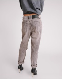ONE TEASPOON - Saints Low Waist Boyfriend Denim Jeans - Dusty Smoke