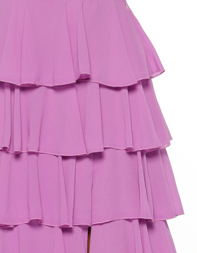 Beginning Boutique - Kim Magenta Strapless Ruffle Maxi Dress