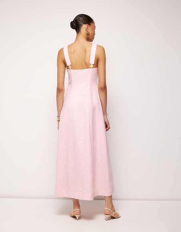 AERE - Haven Linen Beaded Midi Dress