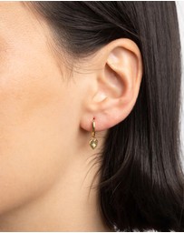 Lovisa - Gold Plated Sterling Silver Heart Diamante Huggie Hoop Earrings