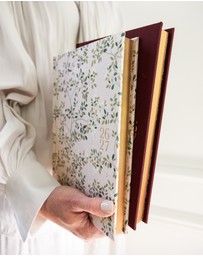 Bespoke Letterpress - 2026–2027 Weekly Financial Year Planner – White Blossoms