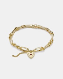 Zoe Olivia - 9K Gold Padlock & Chain Bracelet