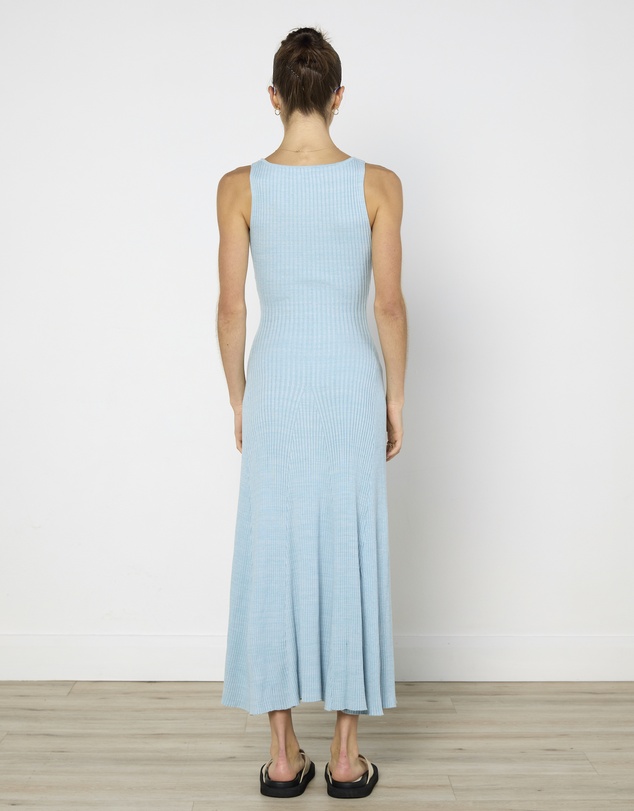 Cirkular - Pre-Loved - Anna Quan Ribbed Knit Dress In Baby Blue