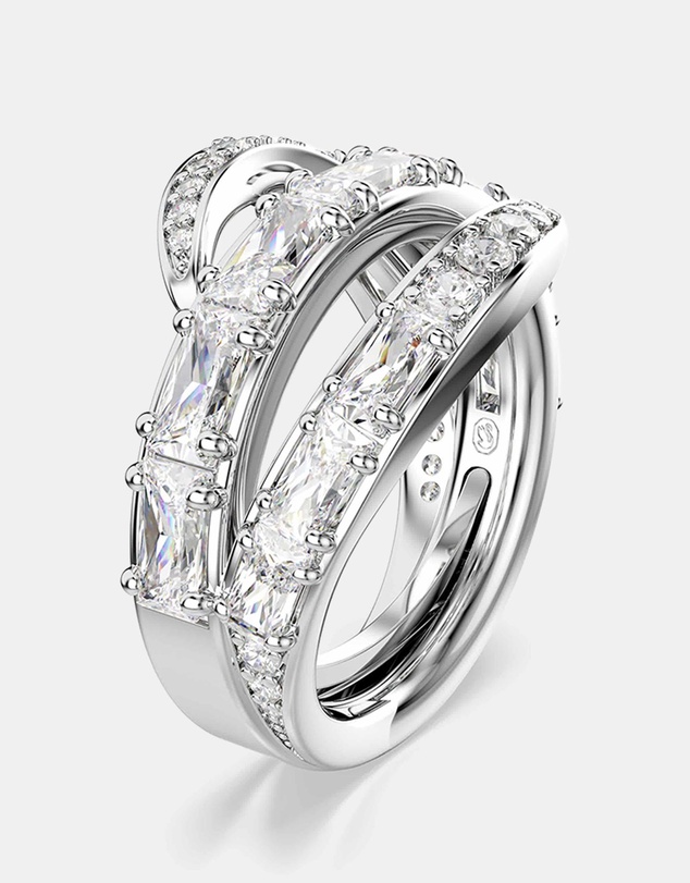 Swarovski - Vienna Ring, Mixed Cuts, Swan, White, Rhodium Plated