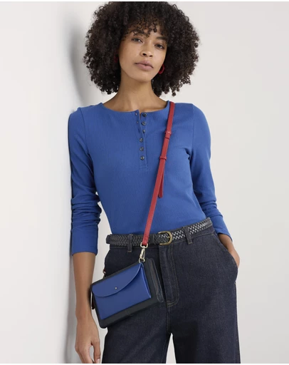 Seasalt - Seasalt Cornwall Blue L/S Early Orchid Rib Top