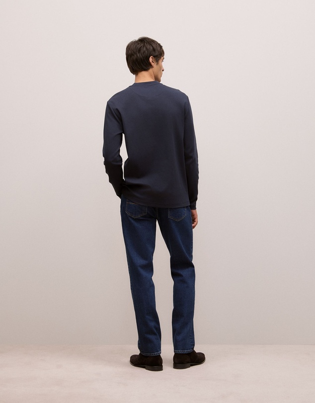 Trenery - Cotton Henley in Navy