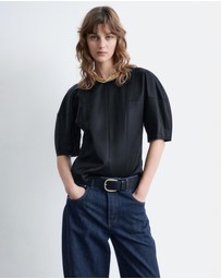 & Other Stories - Satin Puff-Sleeve Top