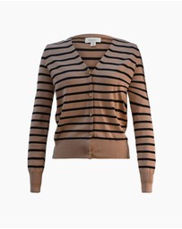 Forcast - Arabell V-Neck Striped Cardigan