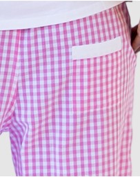 Sant And Abel - Women's Hepburn Gingham Pink Long PJ Pants