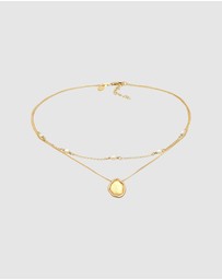 Elli Jewelry - Necklace Choker Layer Freshwater Pearl Coin 925 Sterling Silver Gold Plated