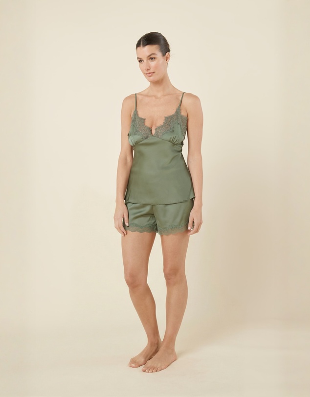 Gingerlilly - Heather Silky Satin Cami and Short Set