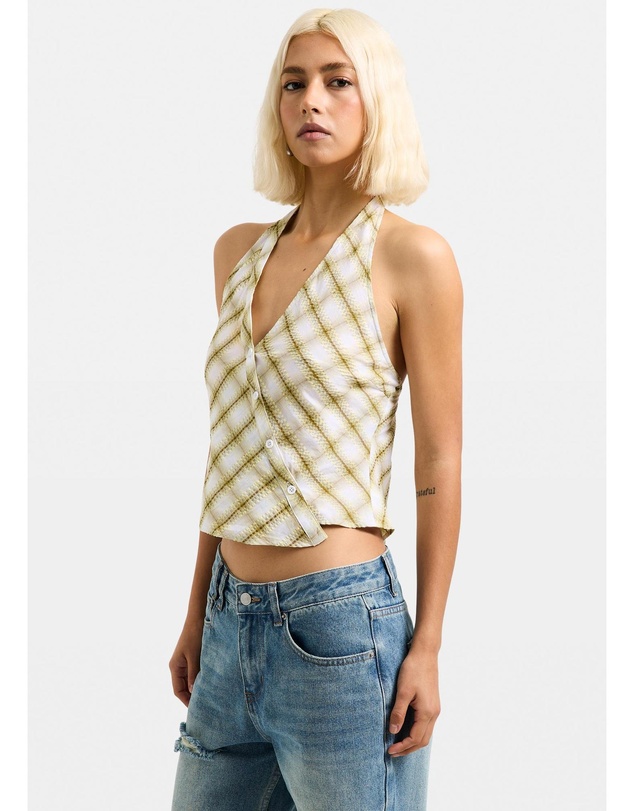 Insight - Abby Asymmetric Check Top