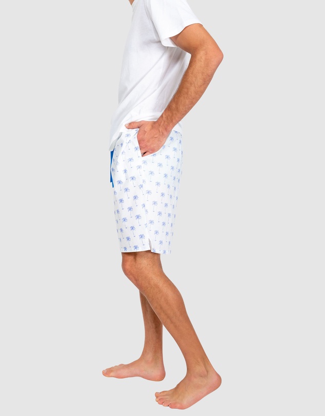 Sant And Abel - Men's Blue Palm Tree Sleep Shorts