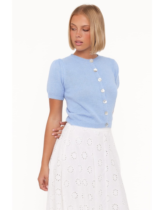 Petal & Pup - Zena Puff Sleeve Cardigan - Cornflower Blue