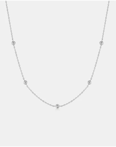 Ania Haie - Ania Haie Silver Classic Bezel-Set Station Necklace