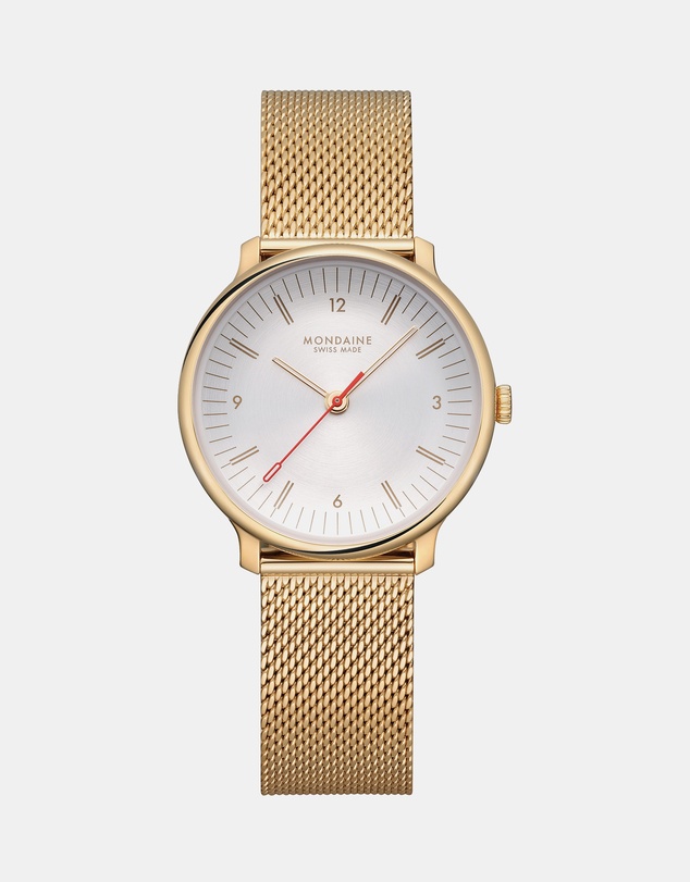 Mondaine - Mondaine Doppio Gold Plated Stainless Steel 33mm Watch