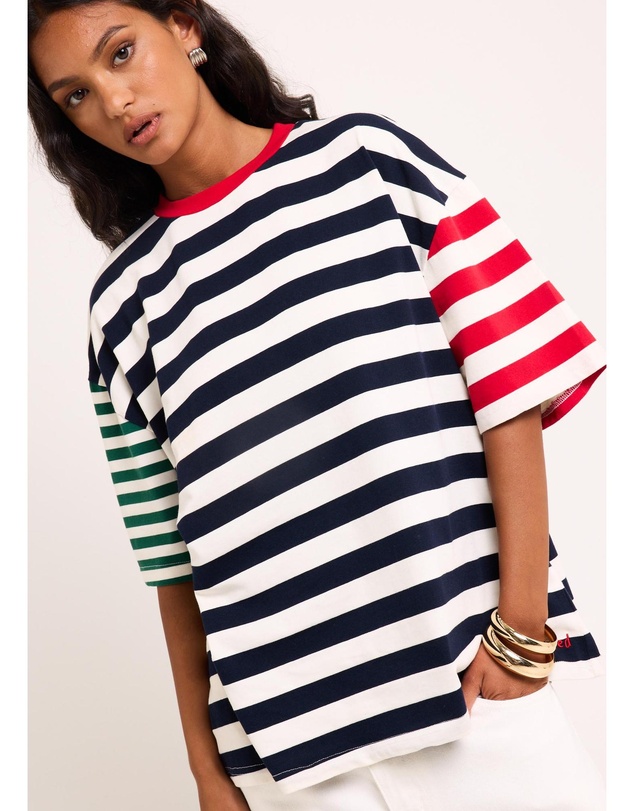 Subtitled - Fitzroy Stripes Oversized Short Sleeve T-Shirt