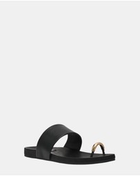 Steve Madden - Dove Black Leather Sandals