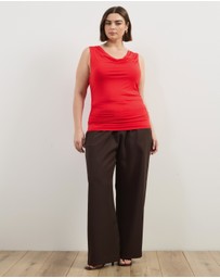 Atmos&Here Curvy - Jersey Cowl Neck Tank Top