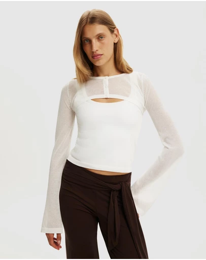Cotton On - Shrug Sheer Knit Top