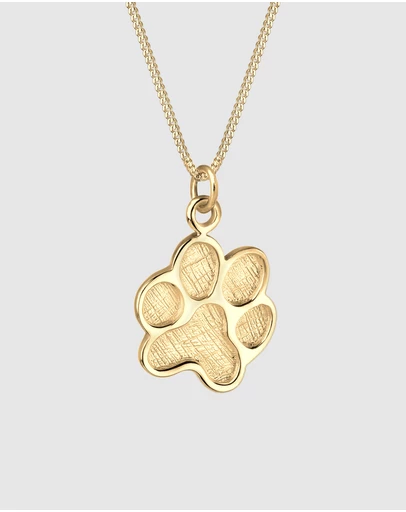 Elli Jewelry - Paw Pendant Necklace in Gold-Plated 925 Silver