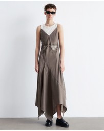 & Other Stories - Asymmetrical Satin Slip Midi Dress