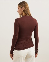 Atmos&Here - Poppy Asymmetrical Draped Jersey Top