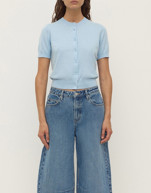 Assembly Label - Semra Cotton Cashmere Short Sleeve Cardigan