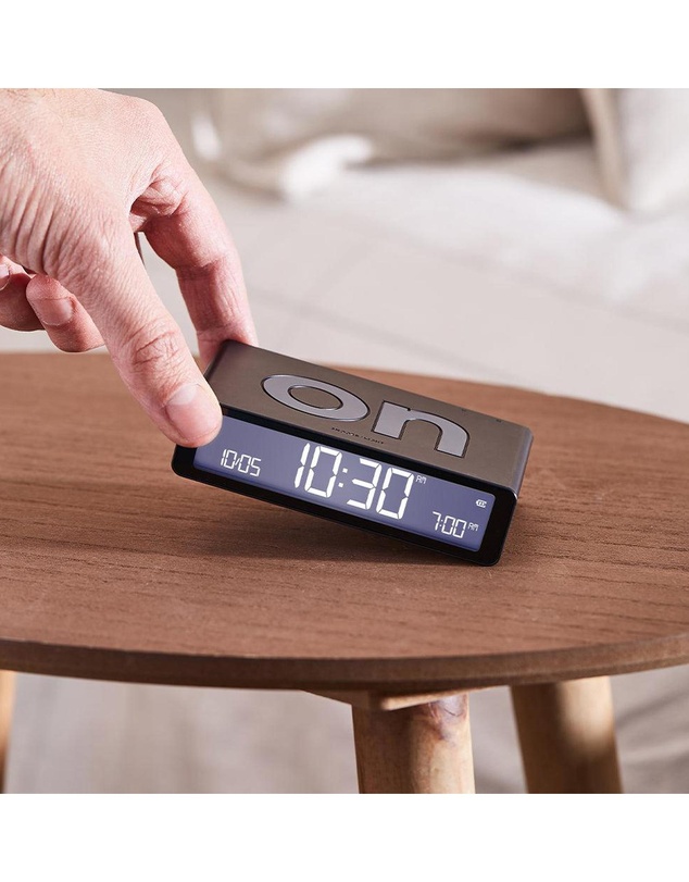 Lexon - Lexon Flip Classic Reversible Alarm Clock - Black