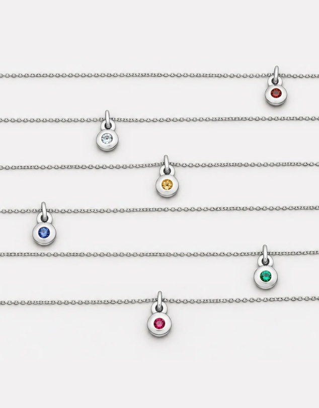 Najo - September Silver & Sapphire Birthstone Necklace