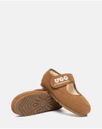 EVERAU - Australian Shepherd Ugg Velvi Kids Cow Suede Upper Loafer Oxfords Flats