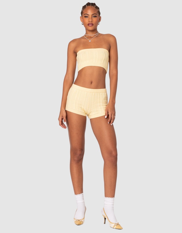EDIKTED - Raegan Cable Knit Bandeau Top