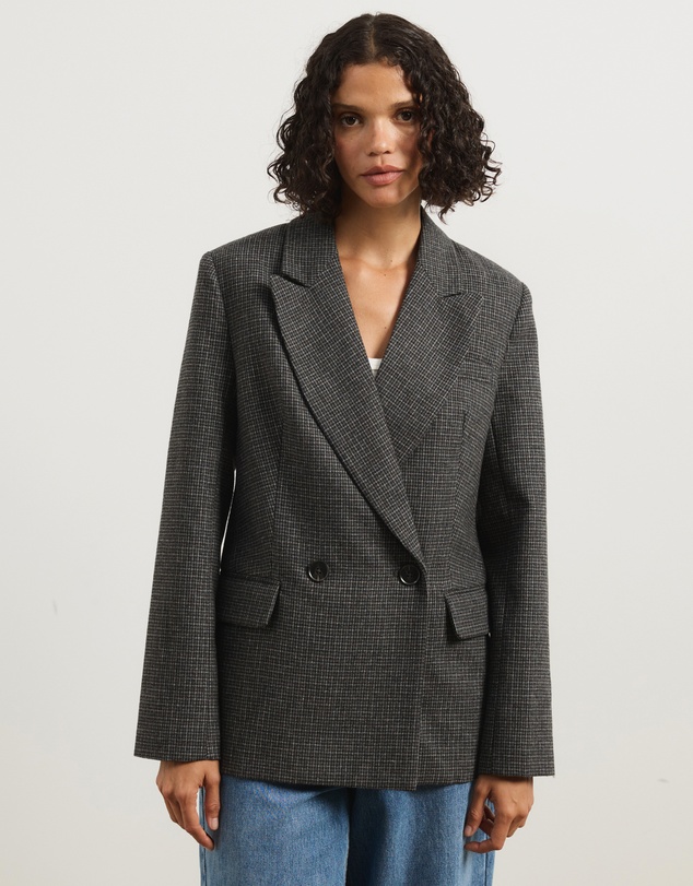 Atmos&Here - Amaya Double Breasted Wool Blend Blazer