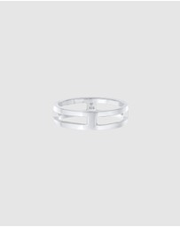 Kuzzoi - ICONIC EXCLUSIVE - Ring Men Angular Shape Solid Trend Basic in 925 Sterling Silver