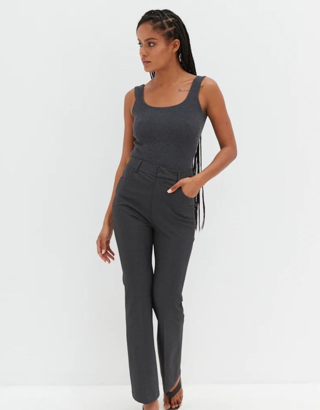 Style Addict - Jessie Knit Tank Top - Dark Grey