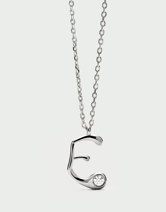 PDPAOLA - Initial 2026 E Silver Pendant Necklace