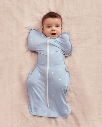 Love to Dream - Swaddle Up™ Original 1.0 TOG Viscose From Bamboo Boats Mist Blue